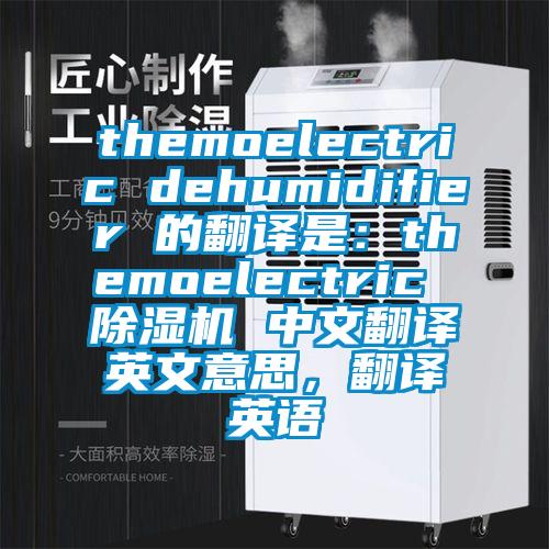 themoelectric dehumidifier 的翻譯是：themoelectric 除濕機 中文翻譯英文意思，翻譯英語