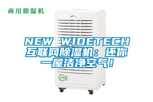 NEW WIDETECH互聯(lián)網(wǎng)除濕機(jī)：還你一屋潔凈空氣！